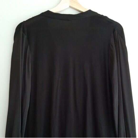 ANTHROPOLOGIE NWOT Kesia Faux Wrap Drape Surplice Satin Sleeve Top Sz XS - Picture 8 of 15